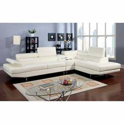 KEMI 2 Pc. Set (Storaqe Con) SECTIONAL + CONSOLE TABLE IN WHITE